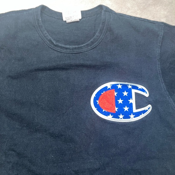 Vintage Champion Black T-Shirt With USA Champion Logo - Picture 2 of 6